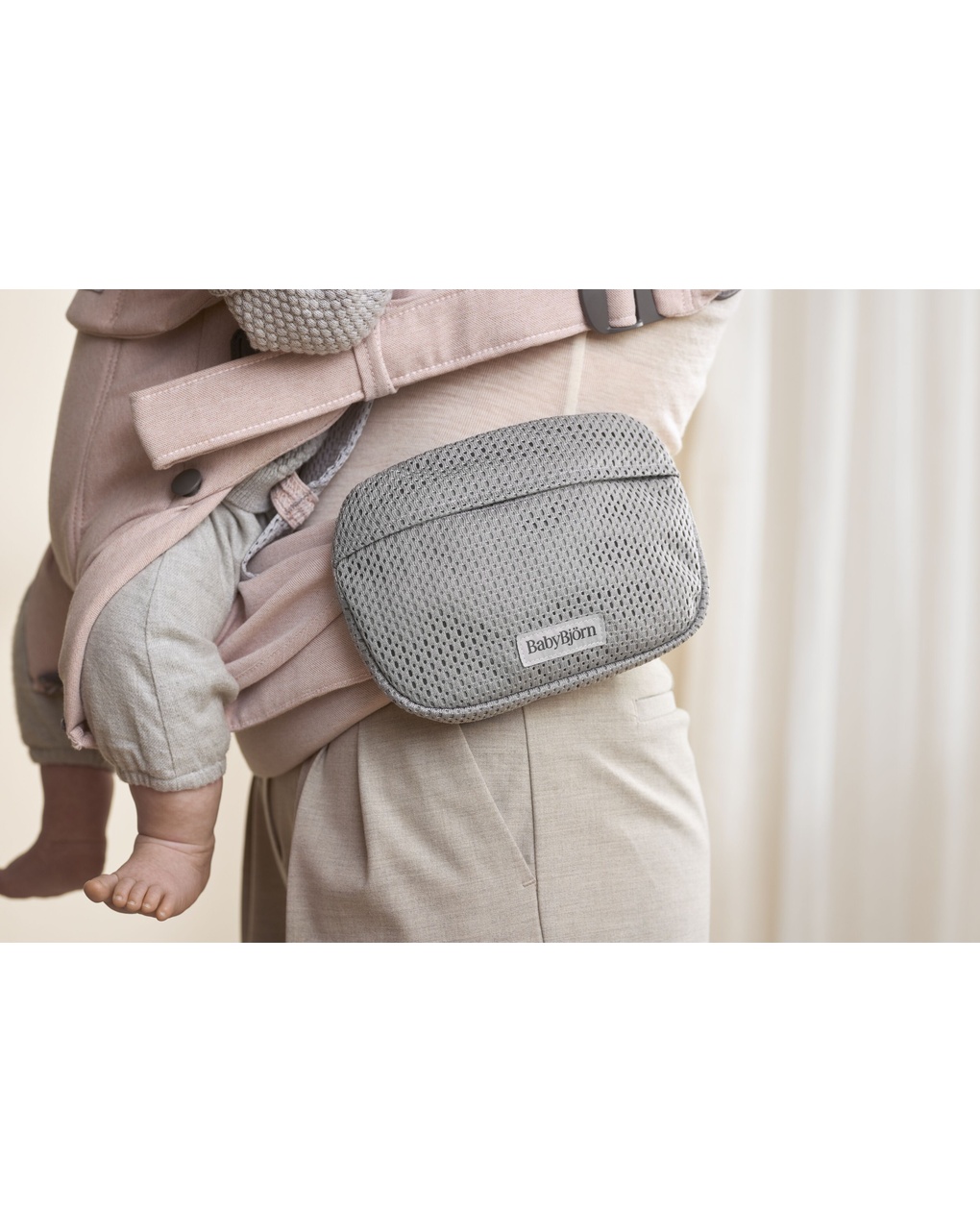 Borsello a tasca pocket pouch for baby carrier mesh grey - babybjörn