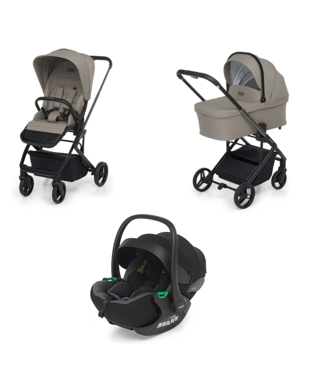 Trio tictoc desert + seggiolino rek black+ adattatore - foppapedretti