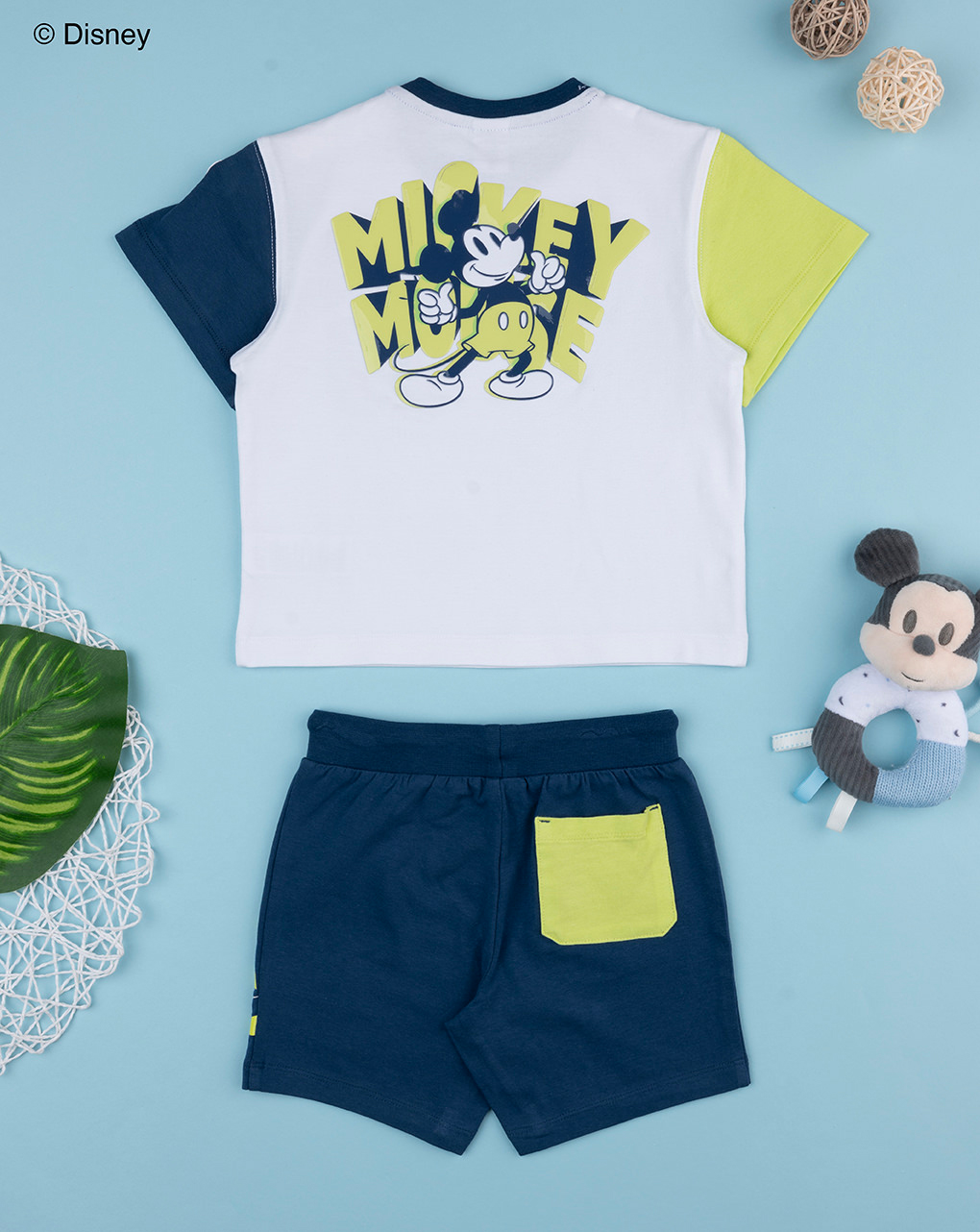 Completo bimbo mickey mouse bianco/blu
