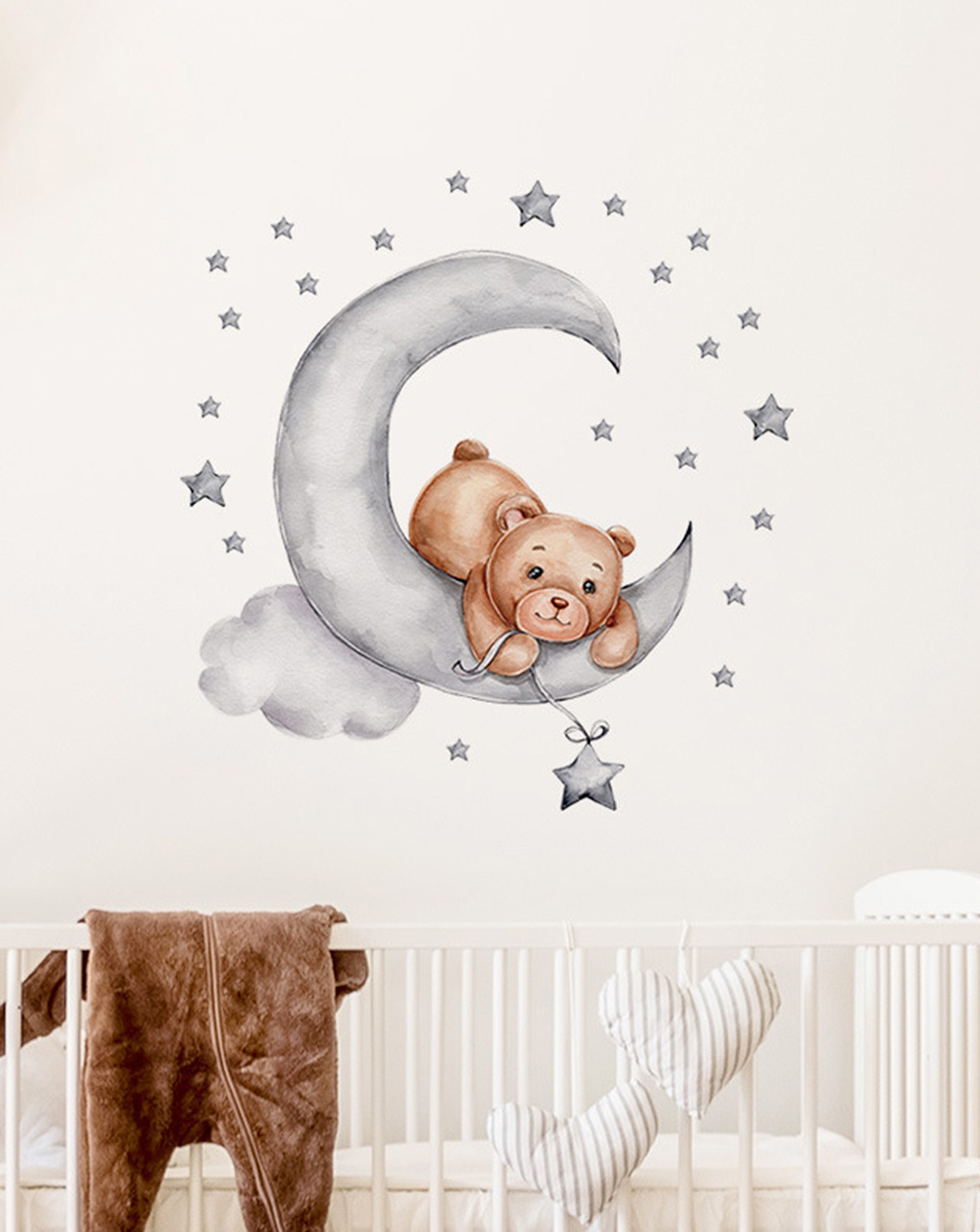 Adesivo decorativo da parete - orsetto luna -  autoadesivo - sipo