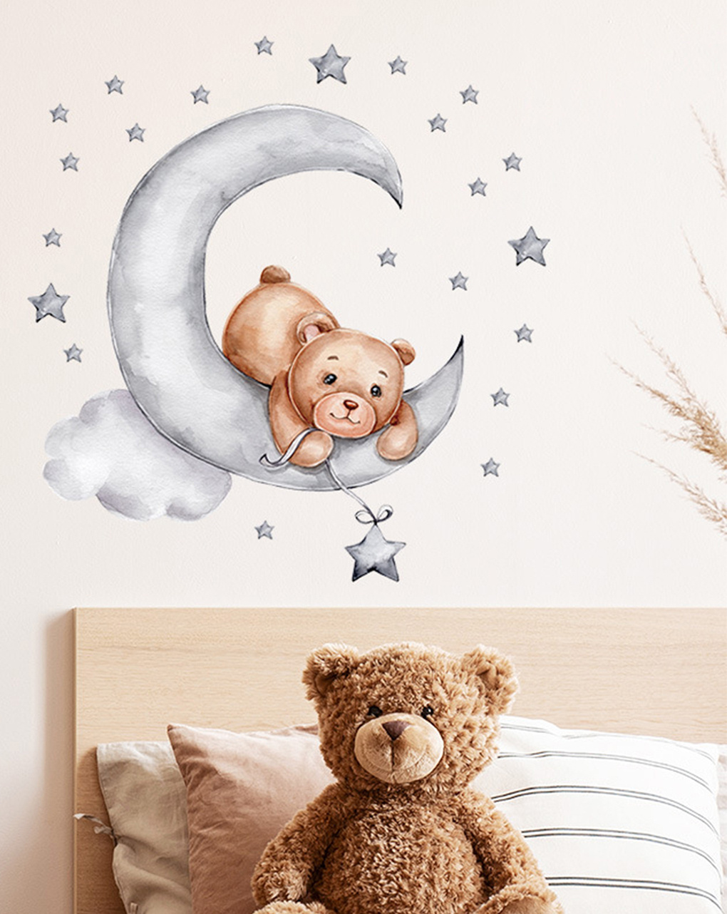 Adesivo decorativo da parete - orsetto luna -  autoadesivo - sipo