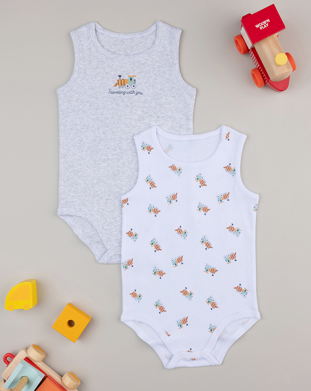 Pack 2 body bimbo stampati treno