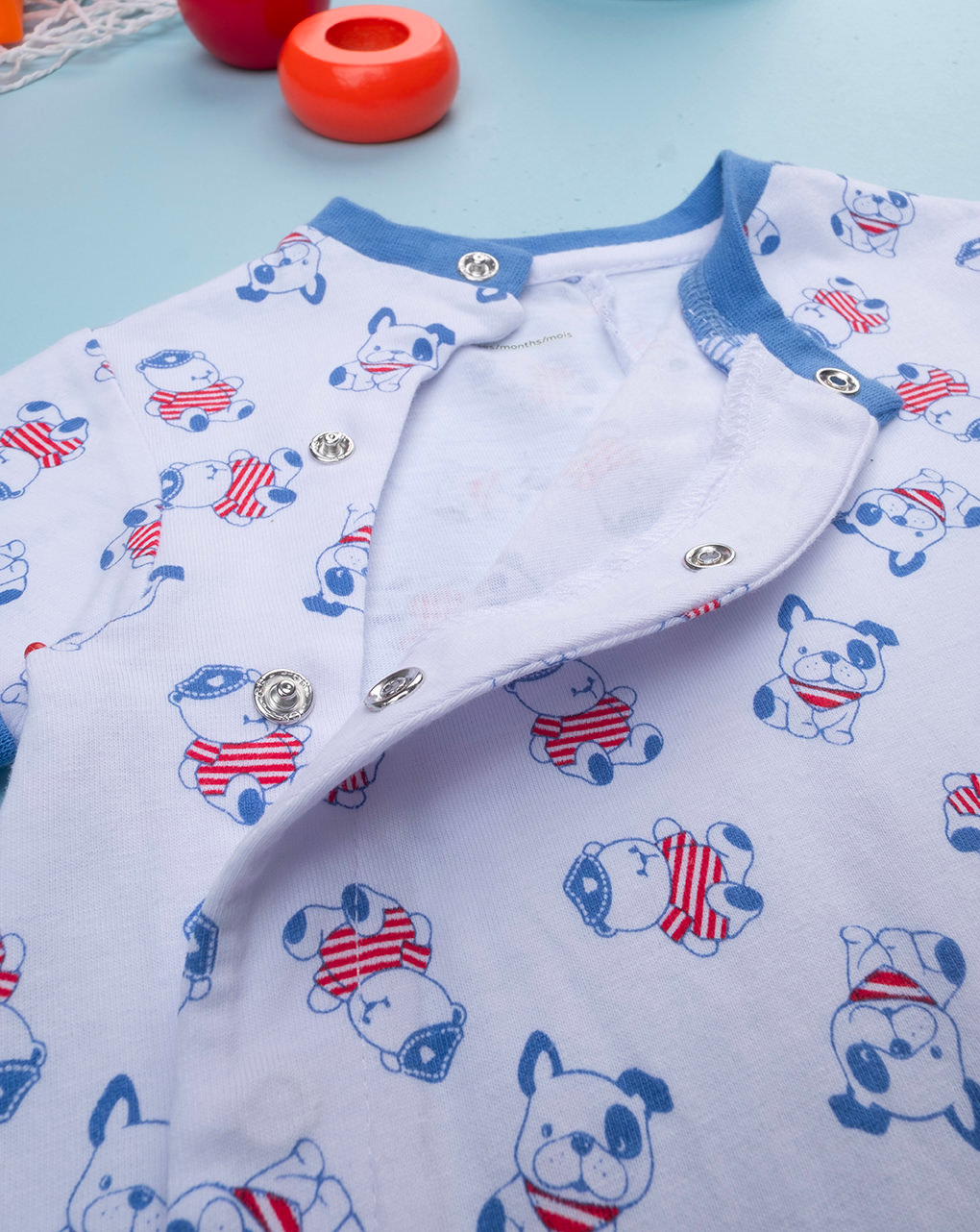 Tutina bimbo bianco/blu cagnolini