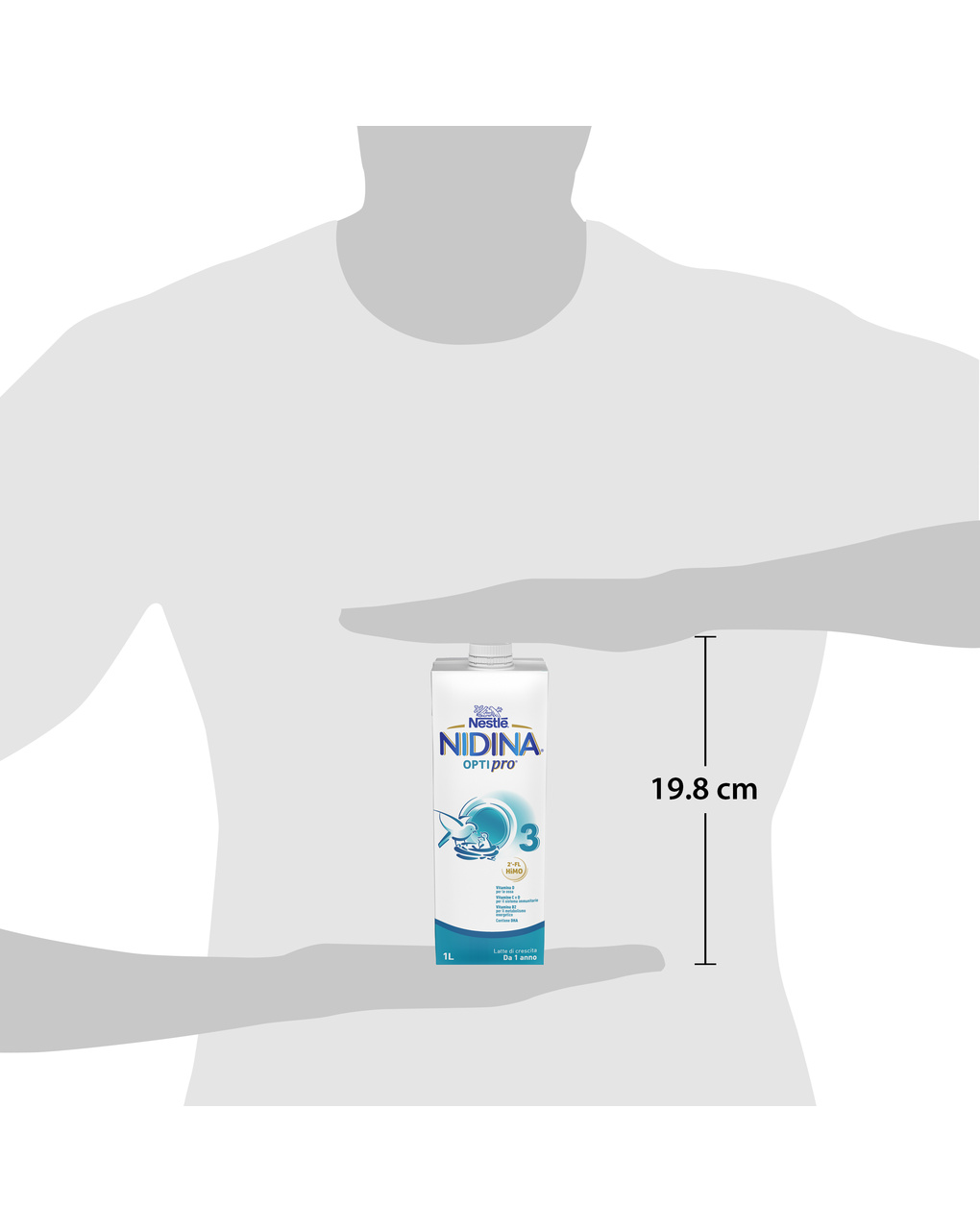 Latte di crescita liquido nidina optipro 3 dai 12 mesi. brick da 1l - nestlé