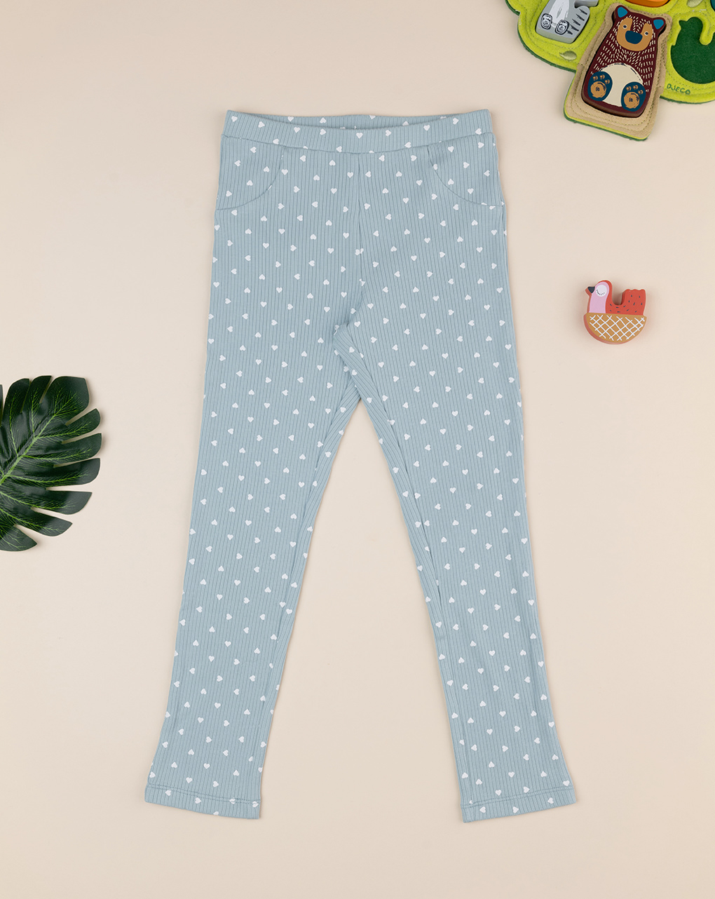 Legging bimba verde stampa allover