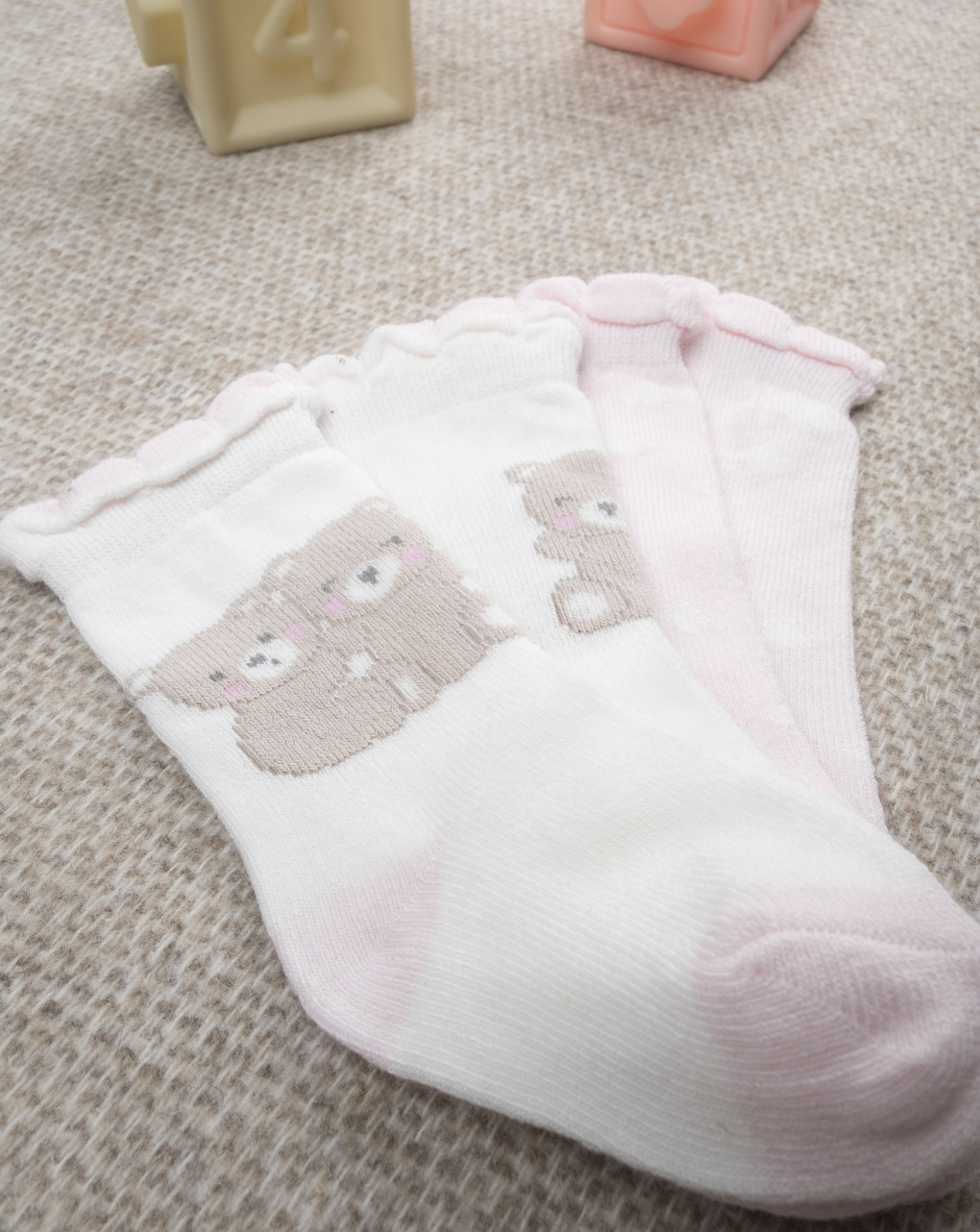 Pack 2 gambaletti bambina con ricami