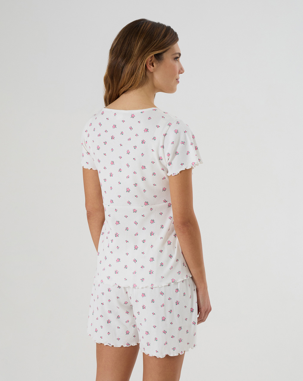 Pigiama corto premaman fiori allover