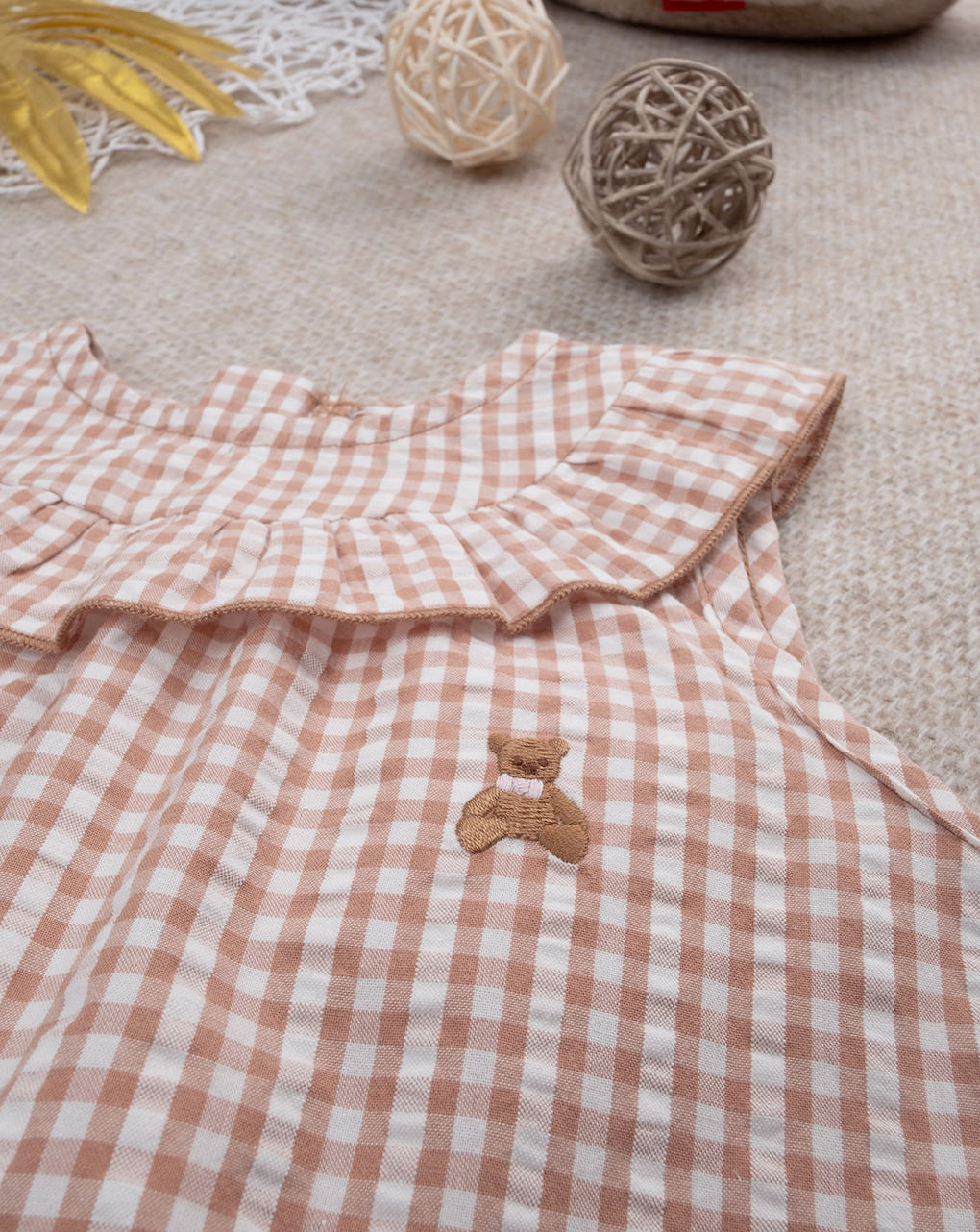 Pagliaccetto vichy marrone