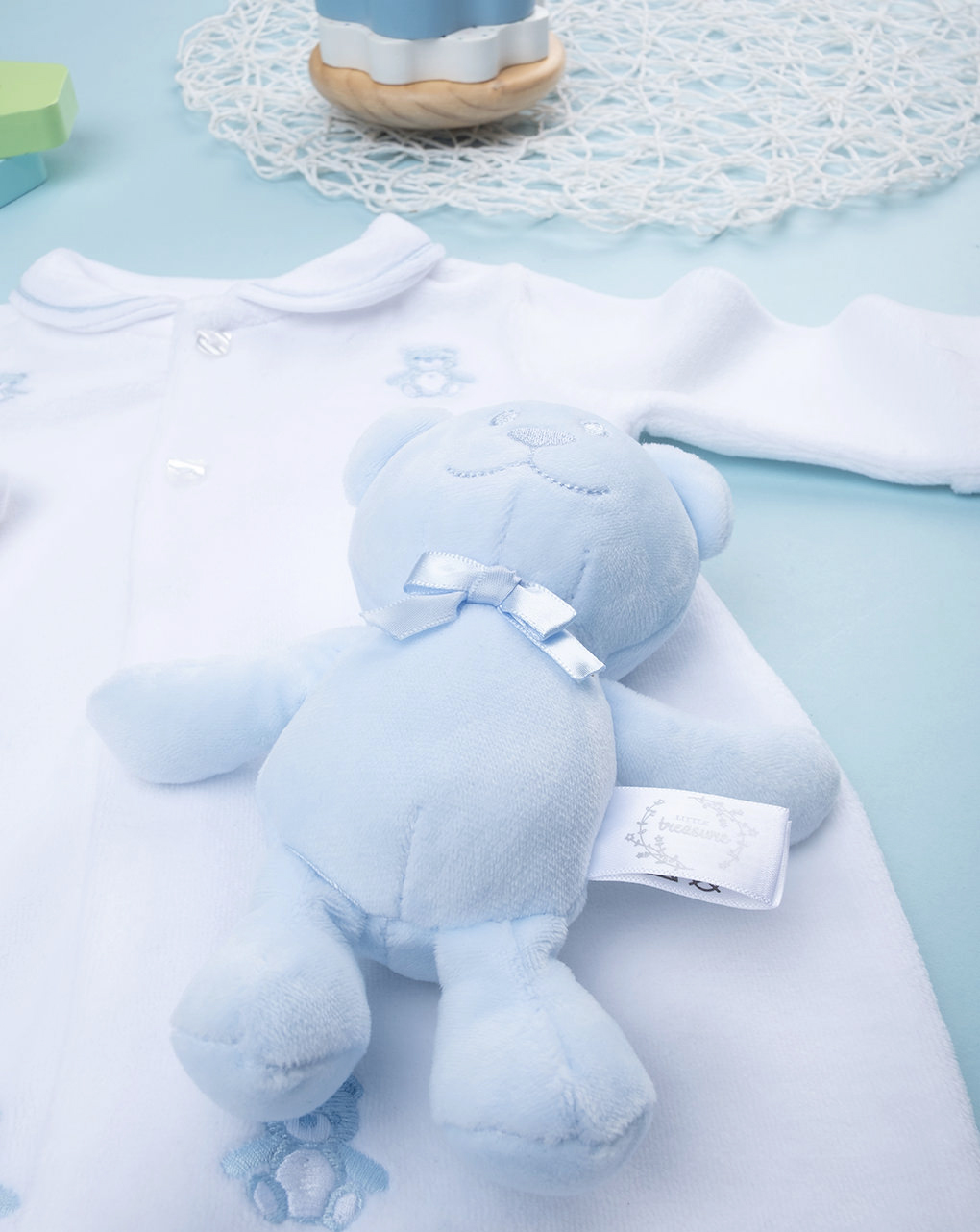 Tutina neonato bianca con orsetto omaggio