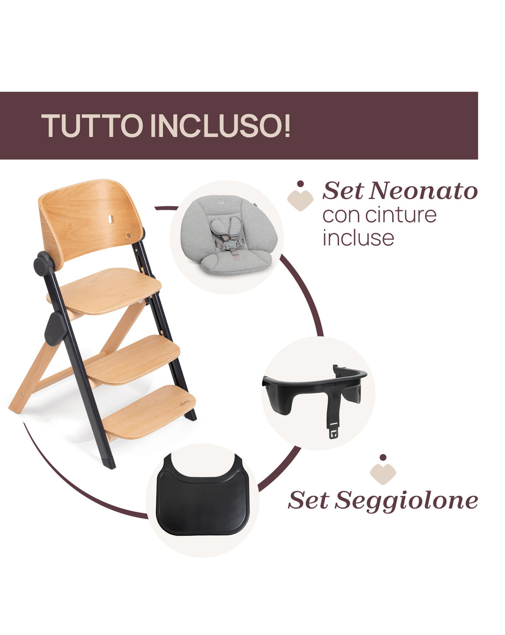 Sedia evolutiva meraviglia ebony - chicco