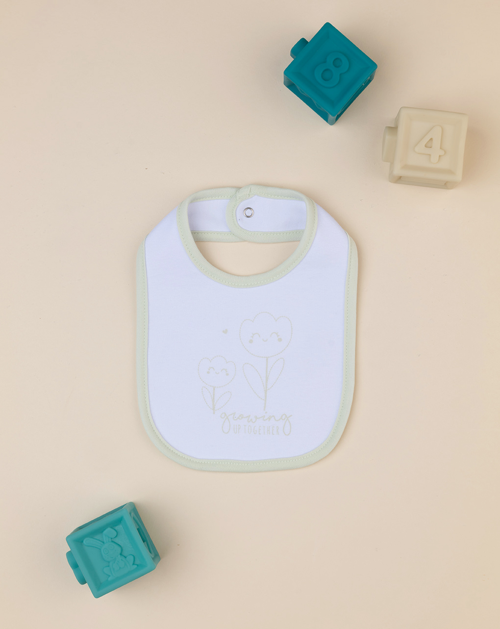 Bavaglino bimba bianco/verde
