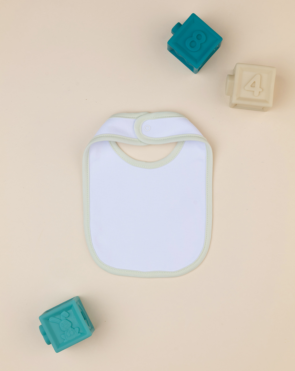 Bavaglino bimba bianco/verde