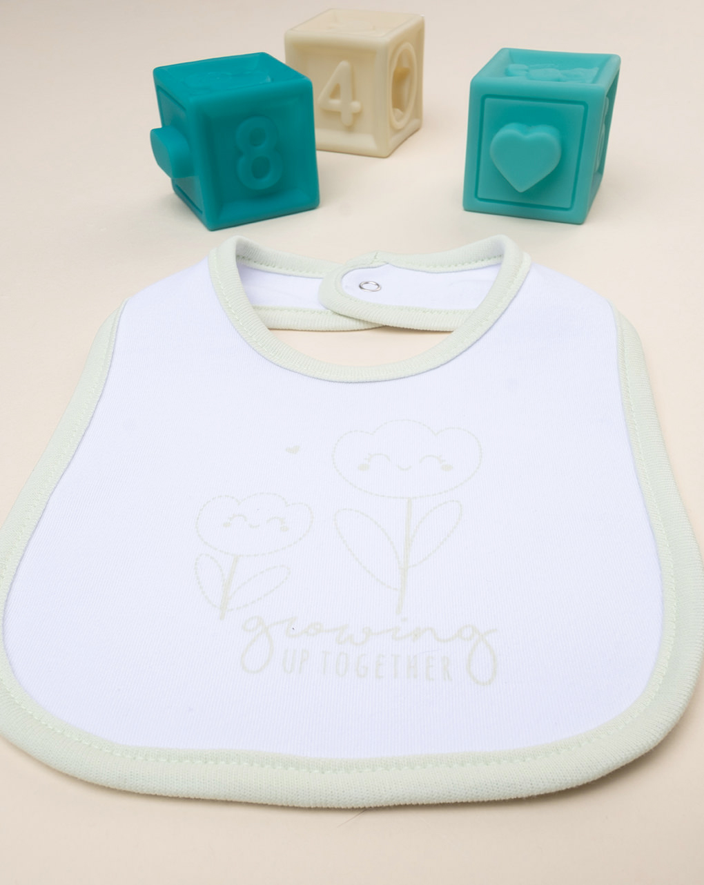 Bavaglino bimba bianco/verde