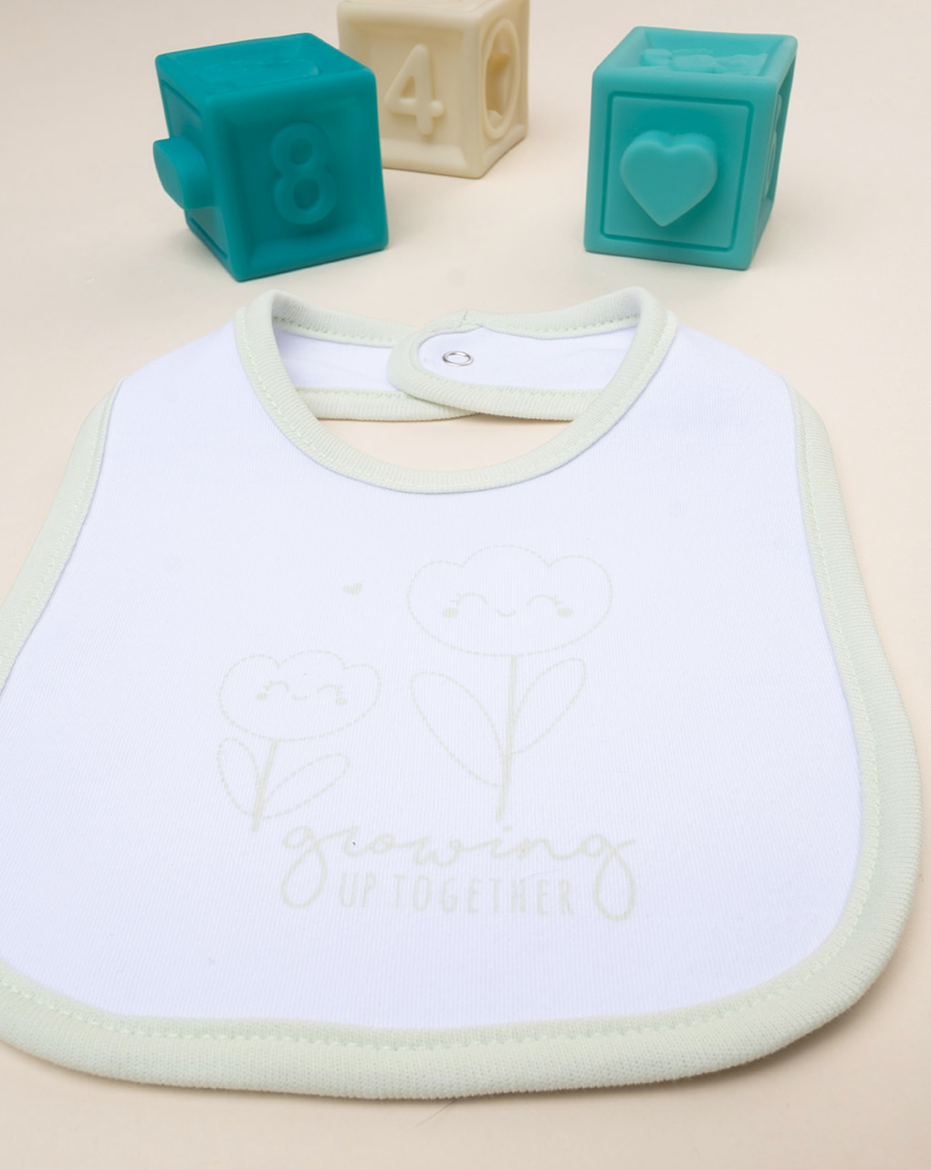 Bavaglino bimba bianco/verde