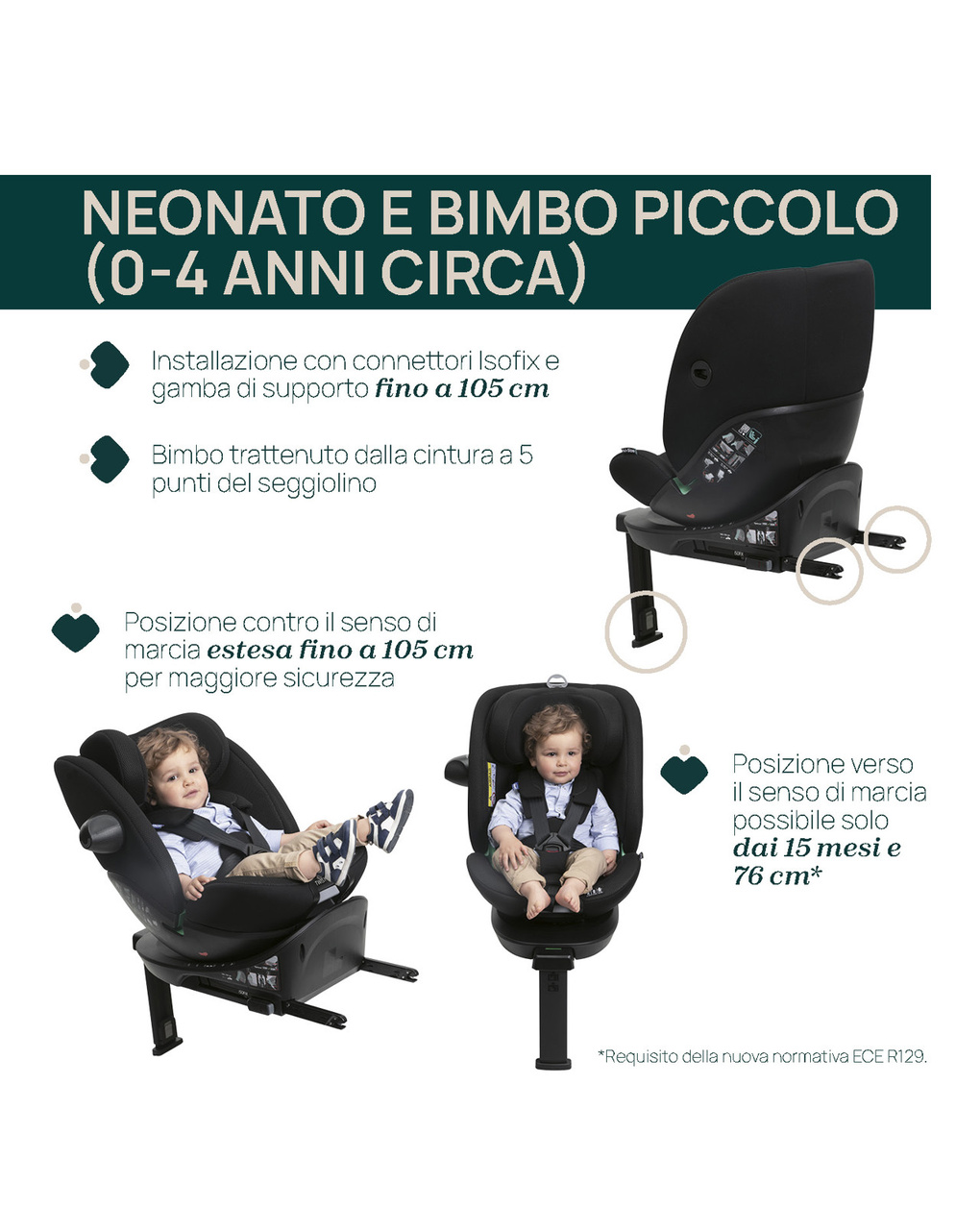 Seggiolino auto everone i-size black 40-150cm - chicco