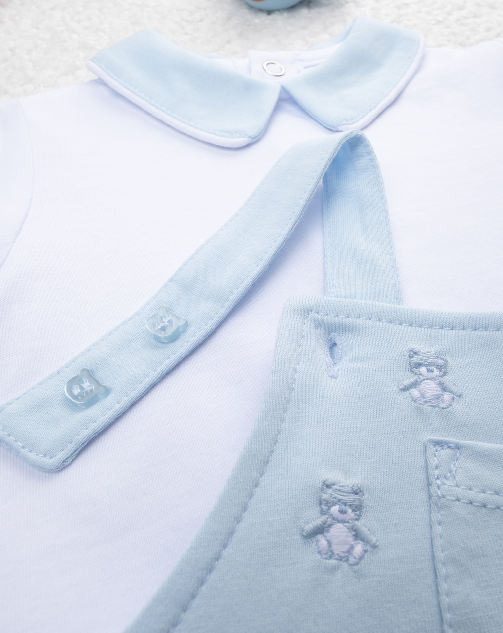 Completo bimbo bianco/azzurro orsetti