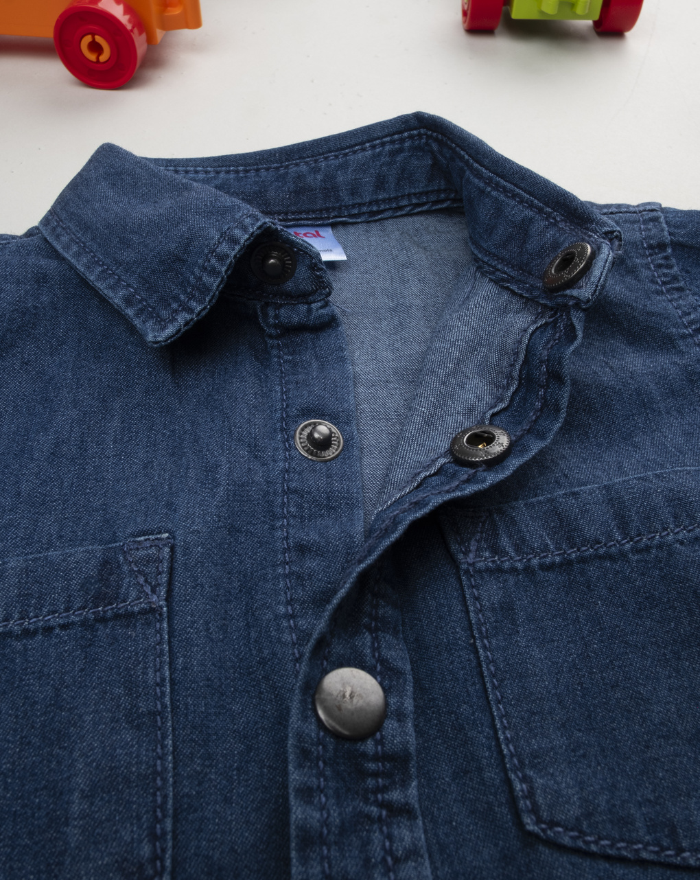 Camicia bambino mezza manica chambray