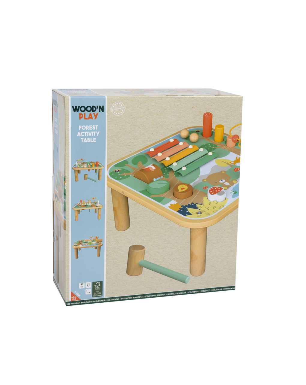 Tavolino multiattività bosco in legno - 18m+ - wood "n" play