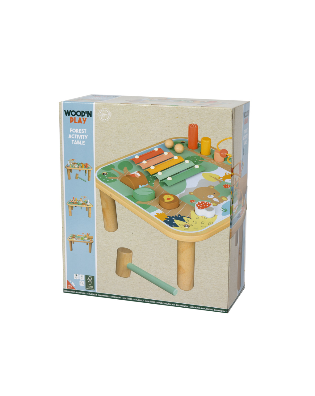 Tavolino multiattività bosco in legno - 18m+ - wood "n" play