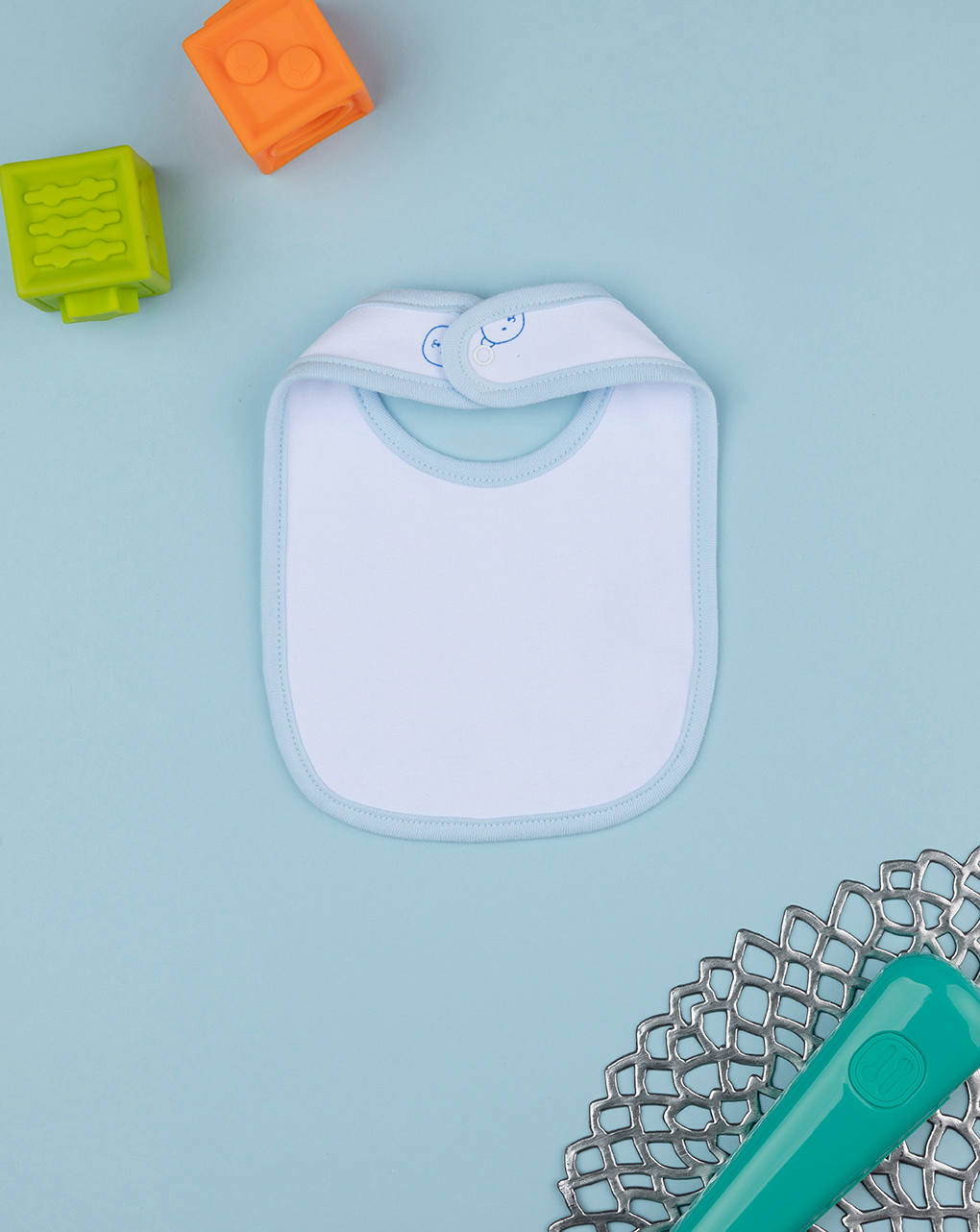 Bavaglino bimbo bianco/azzurro orsi