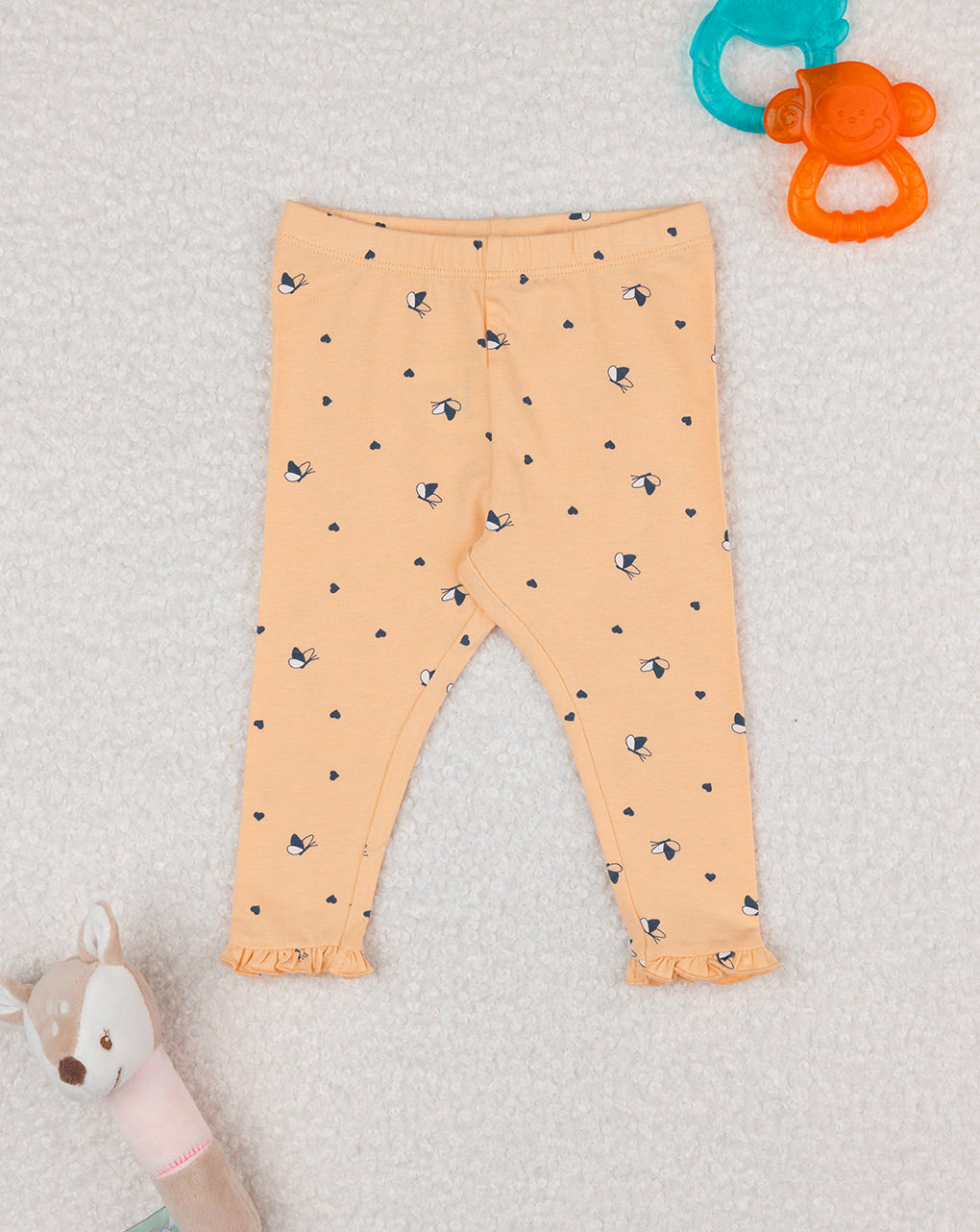 Legging bimba arancioni farfalle allover