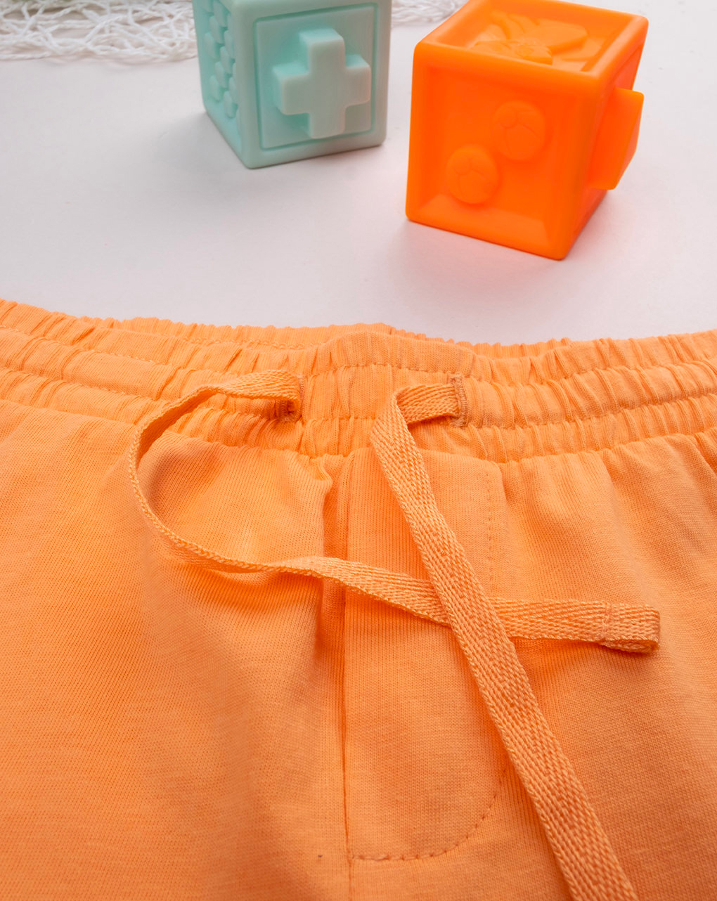 Shorts bimbo arancione/bianco