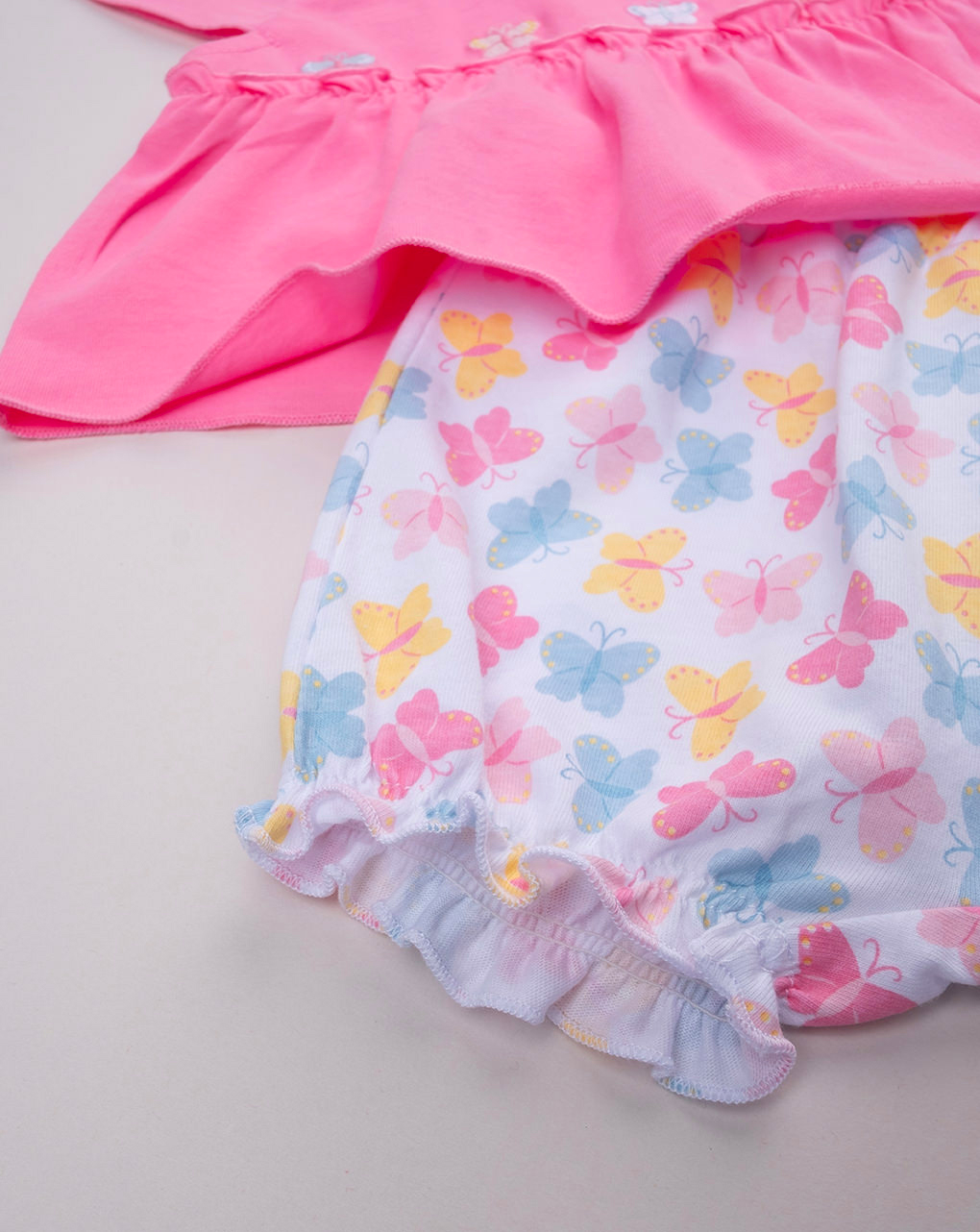 Completo corto bimba farfalle allover