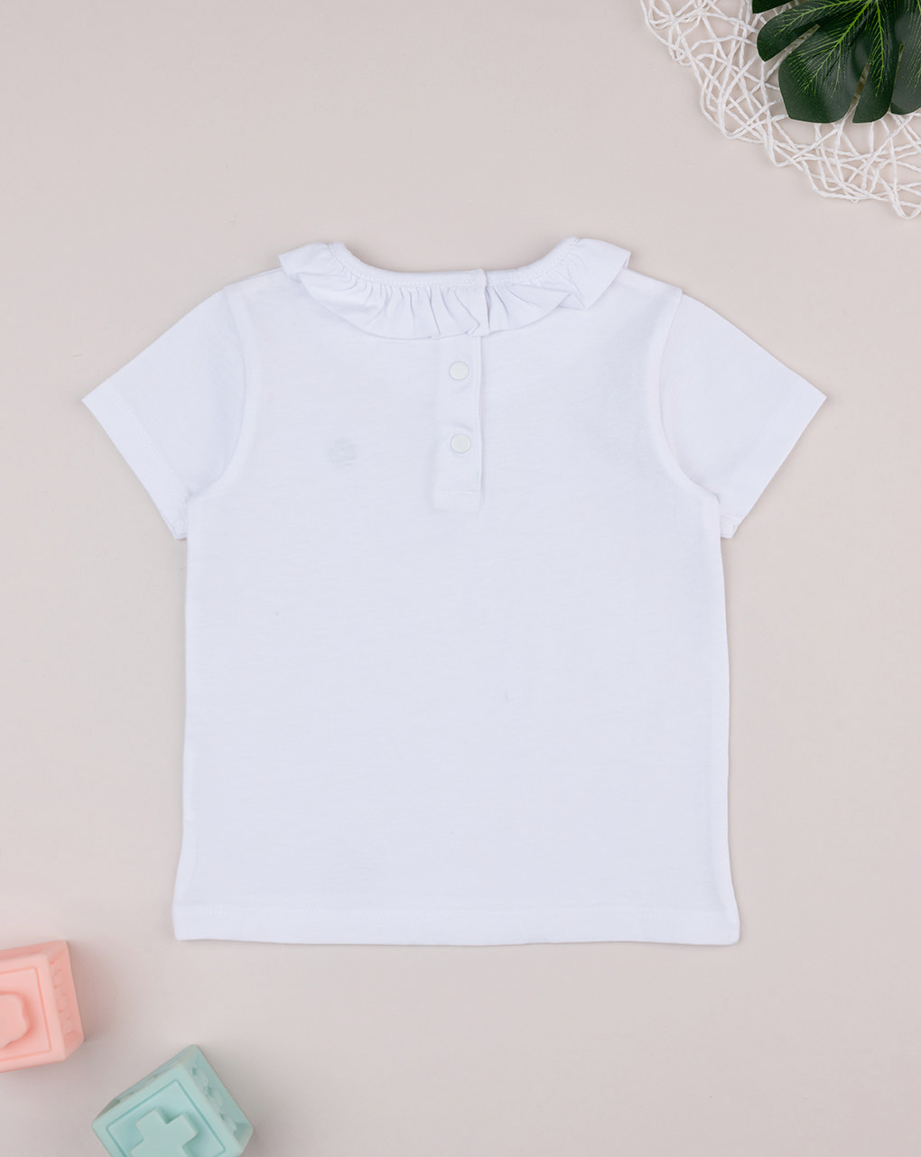 T-shirt bimba bianca margherita