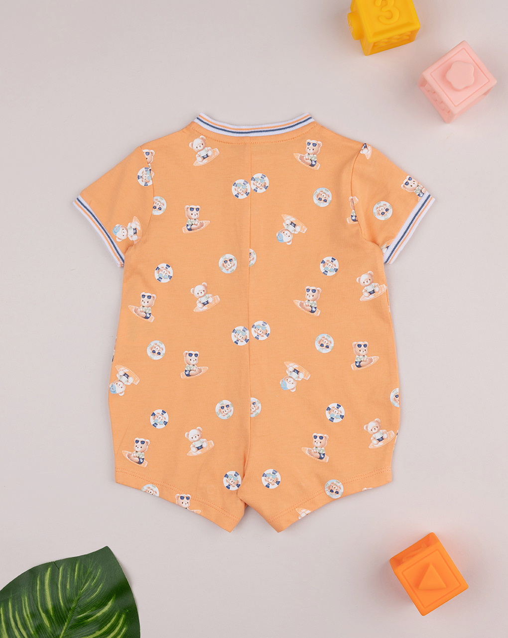 Pagliaccetto bimbo arancione stampa allover