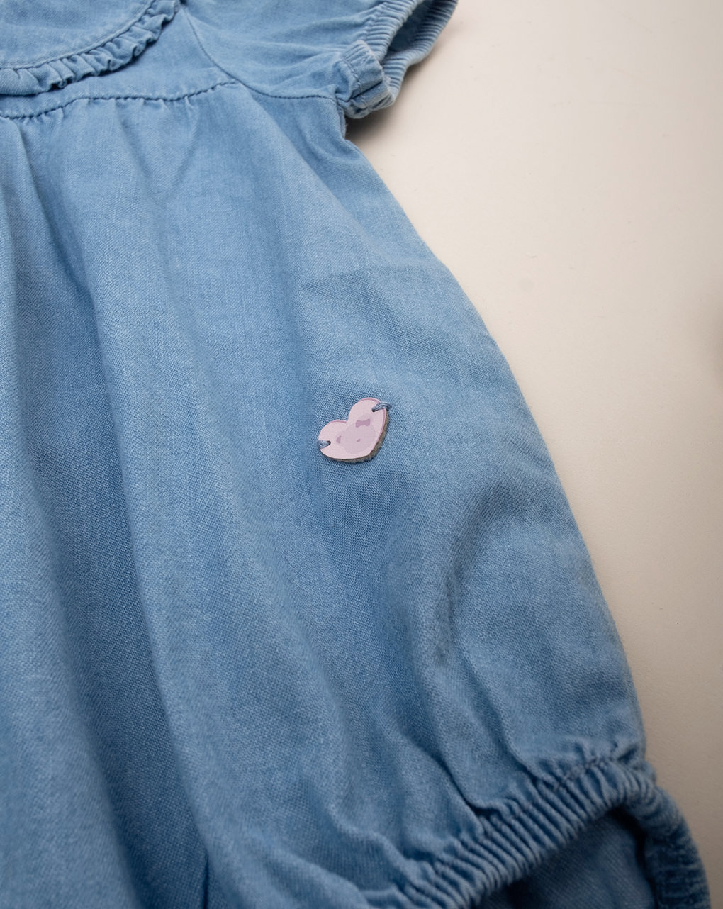 Pagliaccetto chambray bimba con colletto