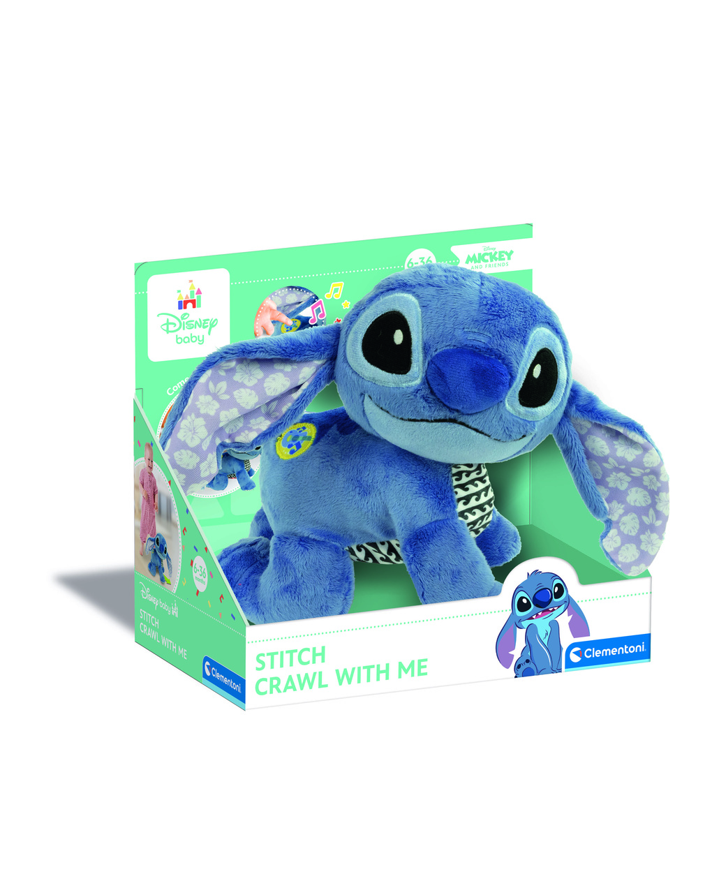 Peluche stitch gattona con me - 6m+ - baby clementoni