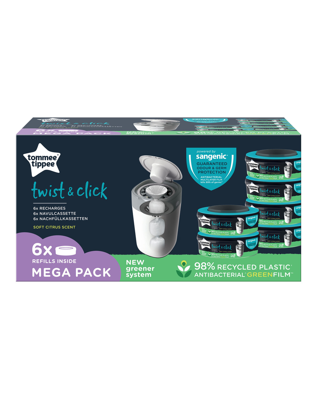Ricariche twist and click advanced confezione da 6 - tommee tippee