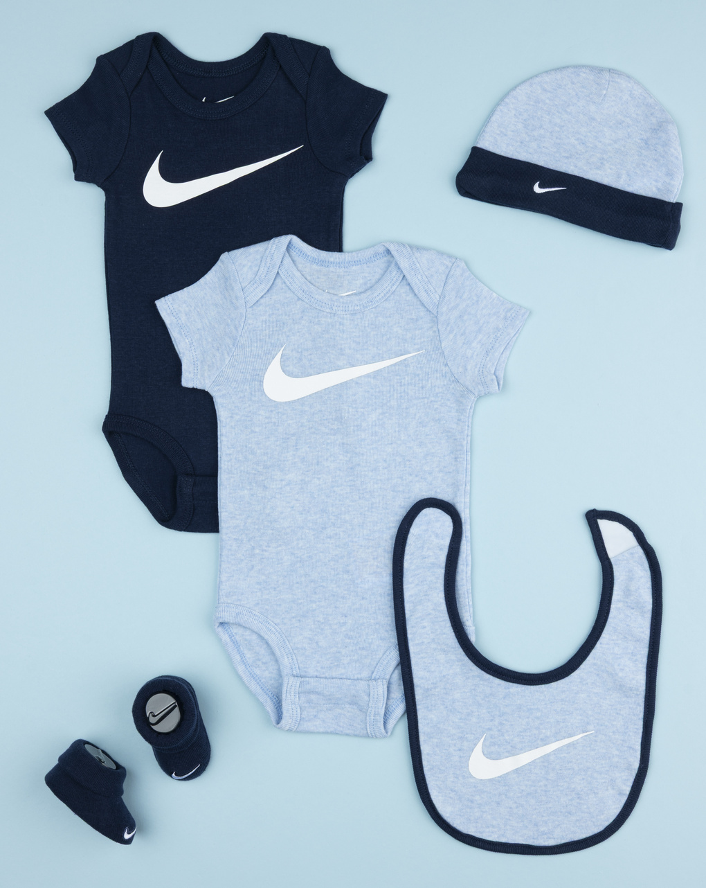 Pack 5 pezzi nike neonato azzurro/blu