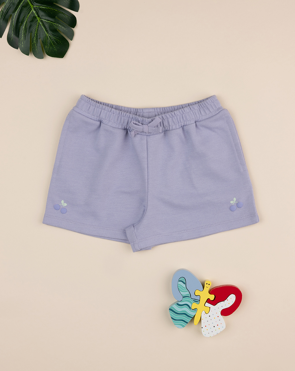 Shorts bimba lilla ciliegia