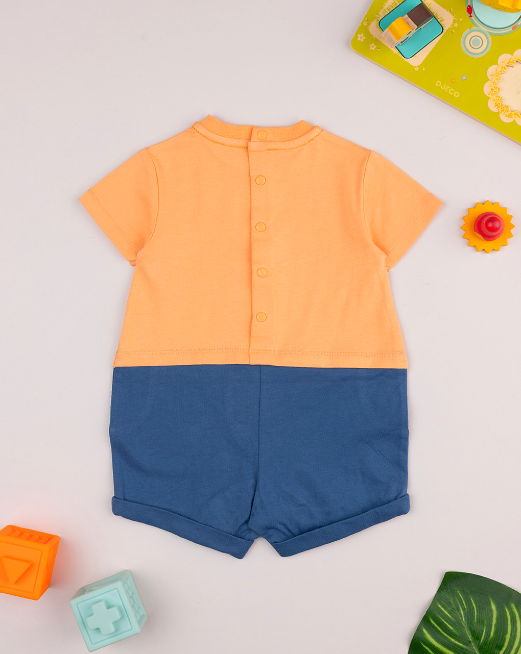 Tutina bimbo arancione/blu orsetti