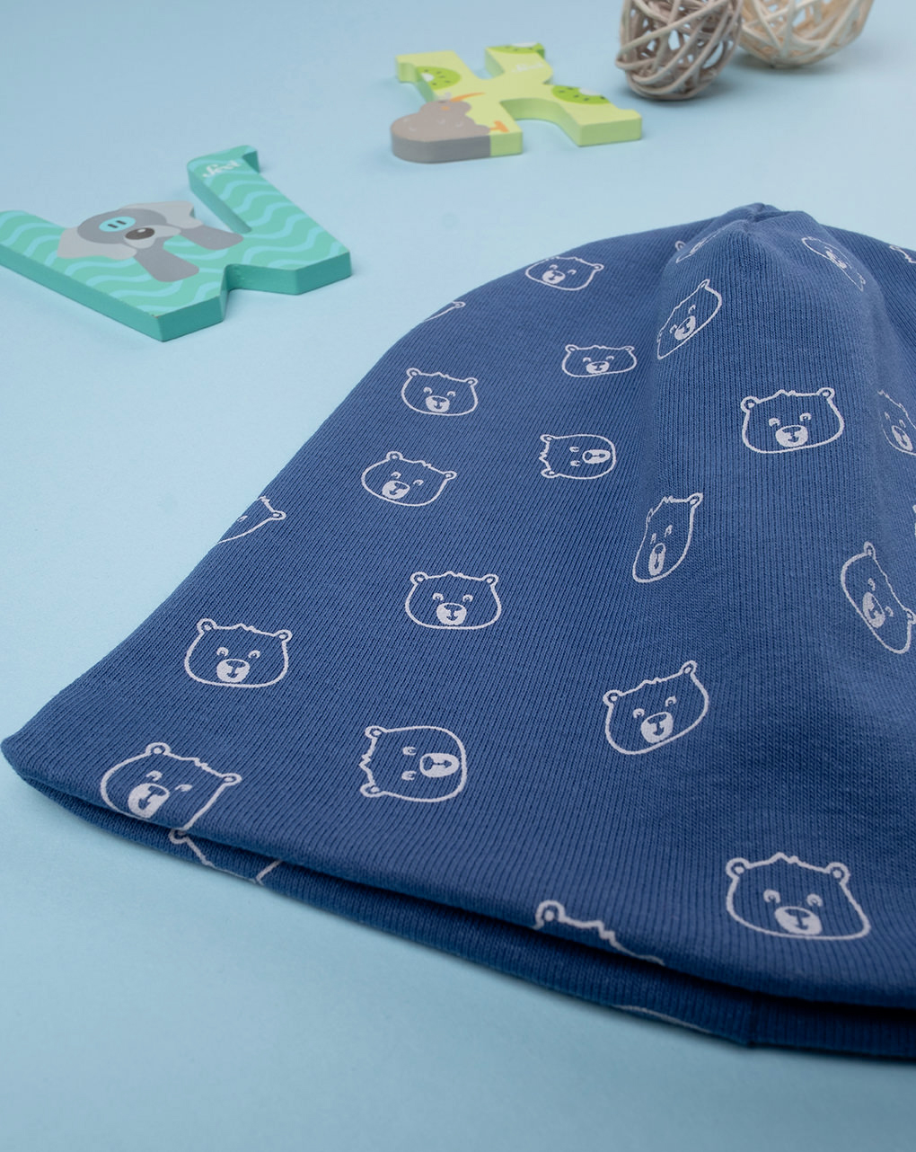 Berretto bimbo blu orsi