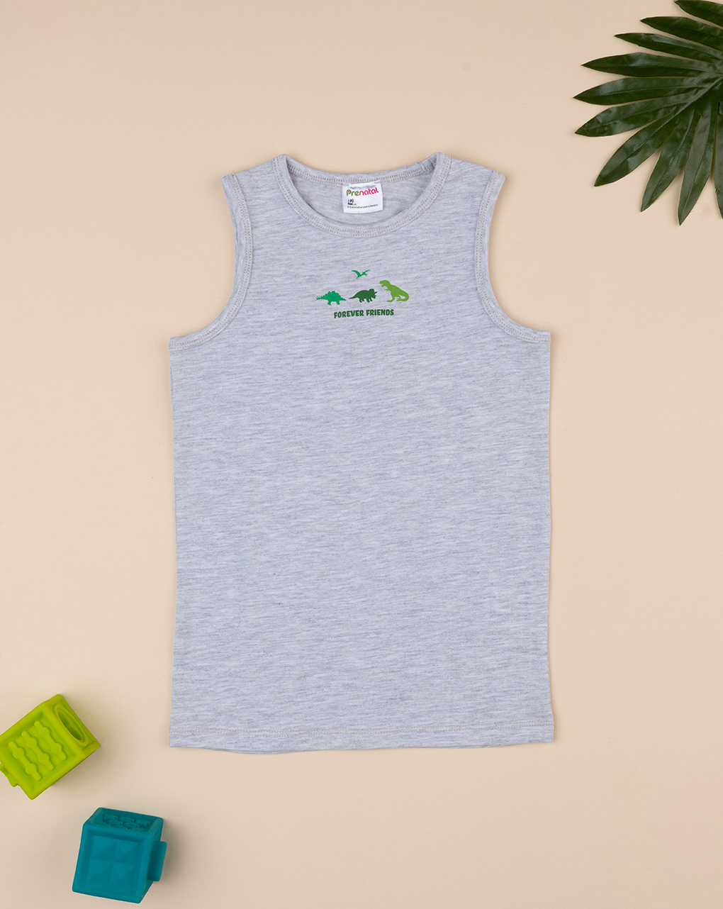 Canotta bimbo grigia dinosauri