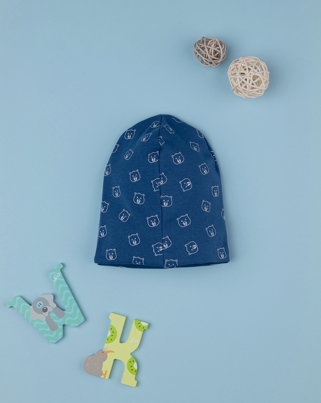 Berretto bimbo blu orsi