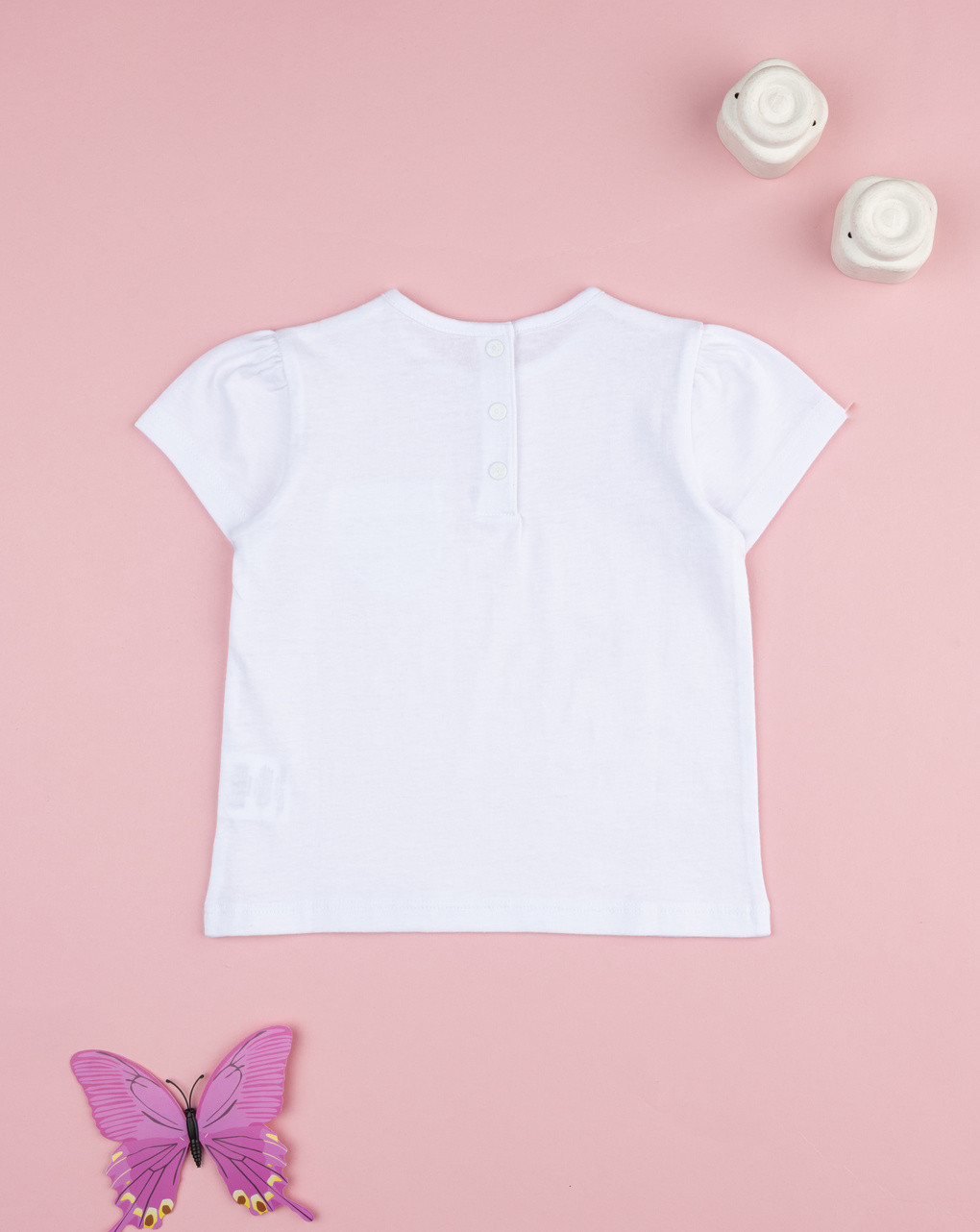 T-shirt bimba bianca con taschino