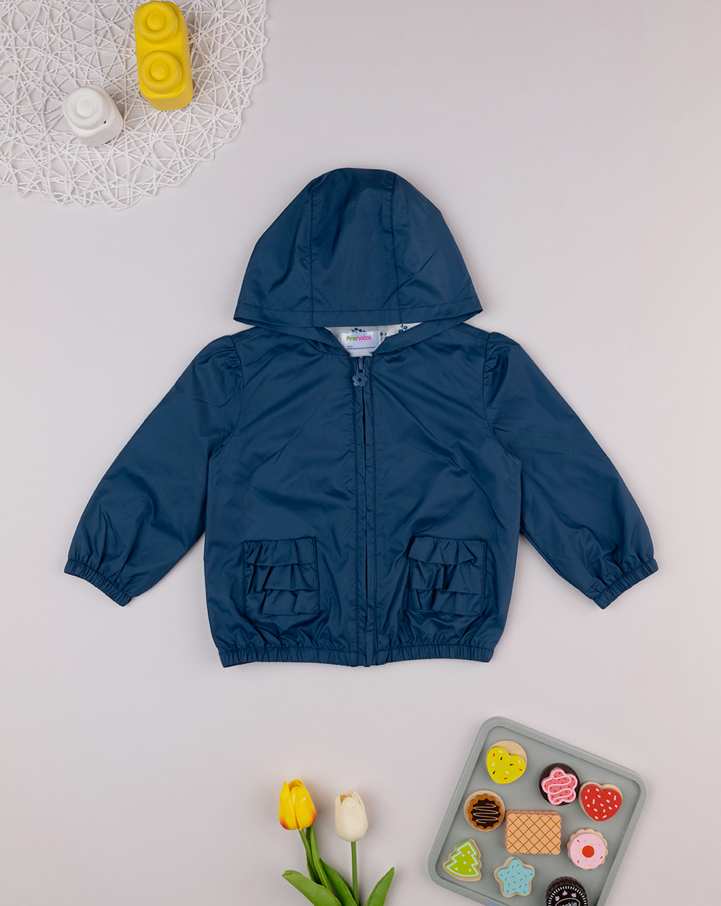 Giacca antivento bimba blu