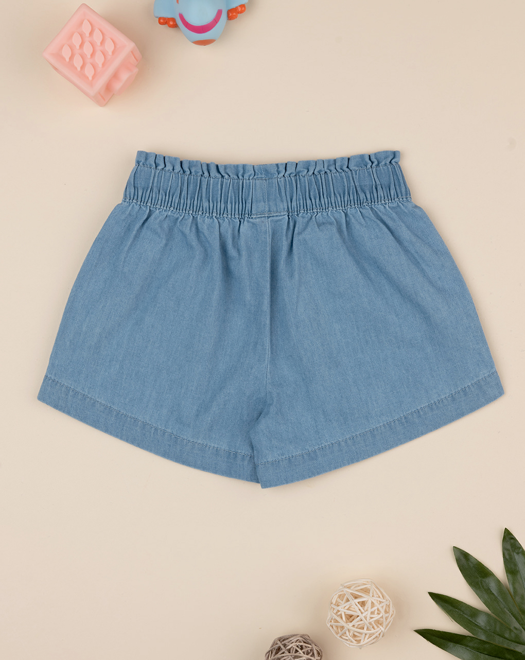 Shorts chambray chiaro bimba