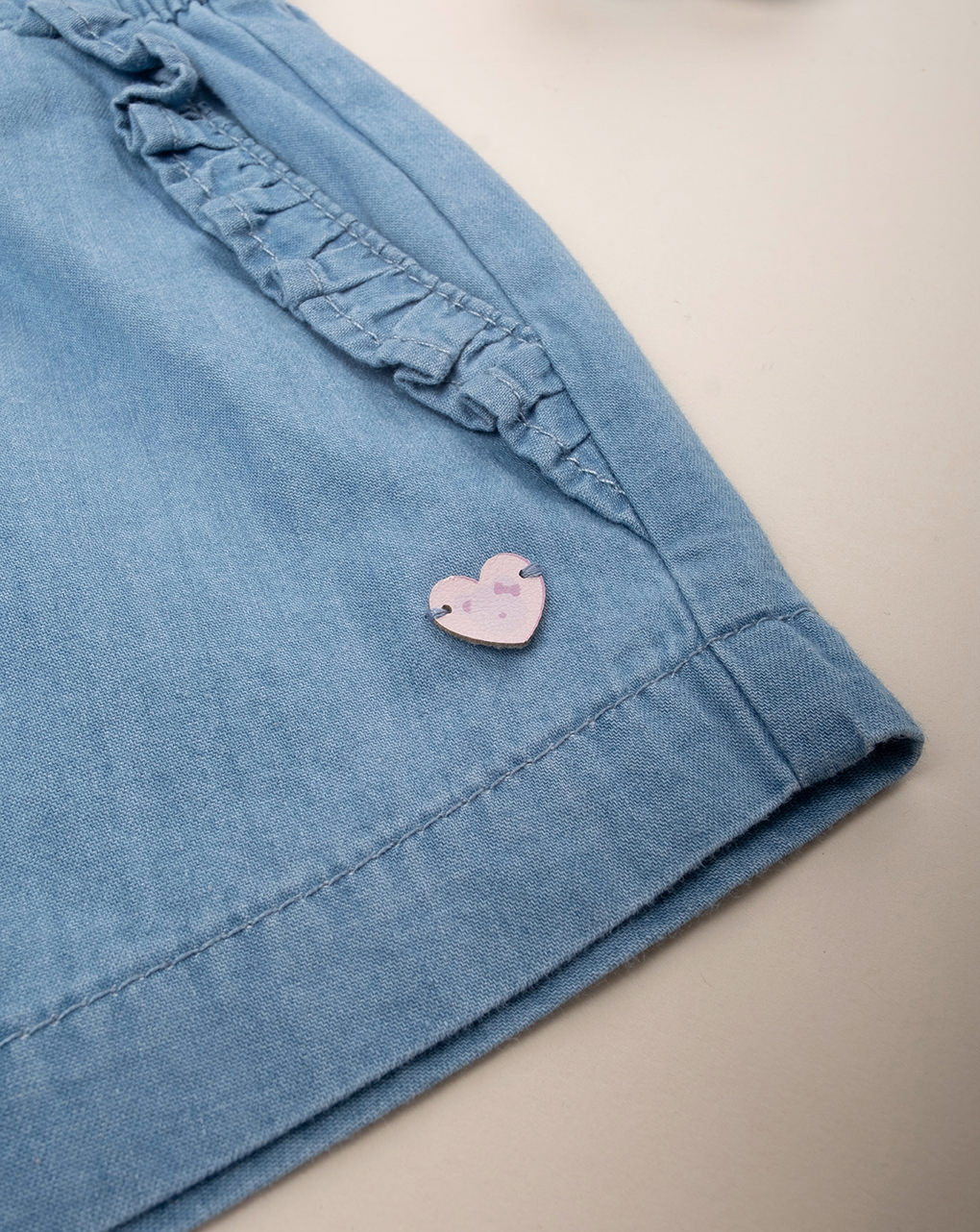 Shorts chambray chiaro bimba