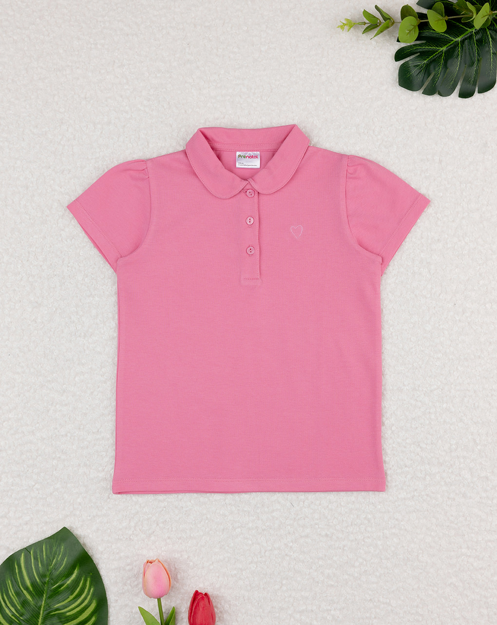 Polo bimba rosa cuore