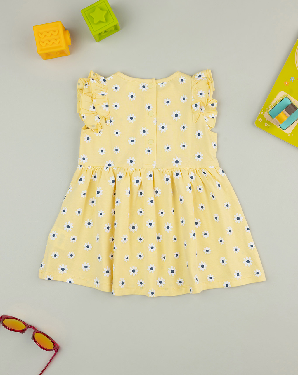 Abito bimba giallo stampato