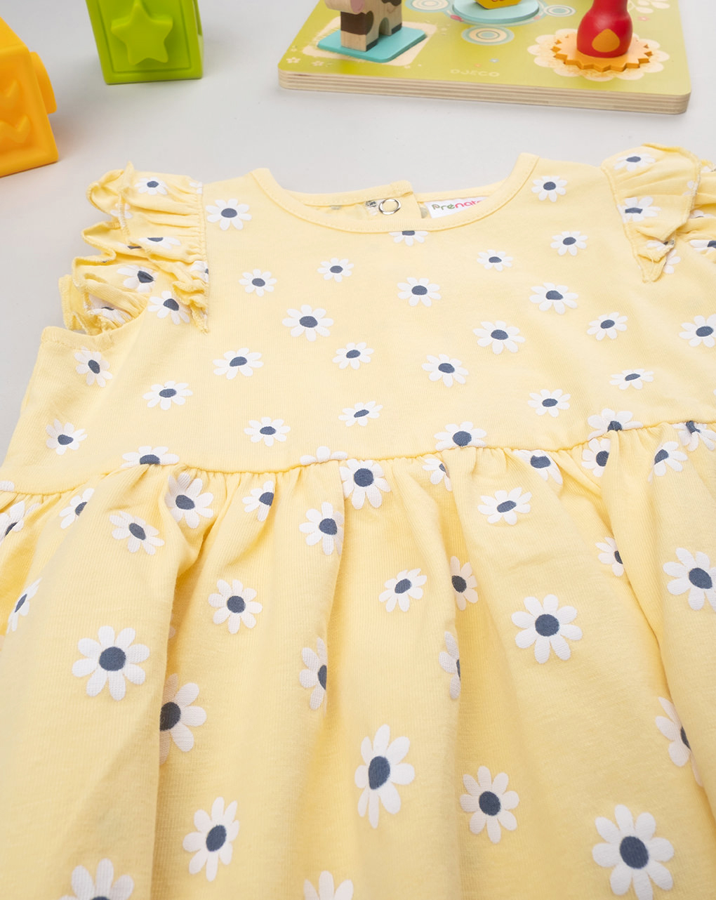 Abito bimba giallo stampato