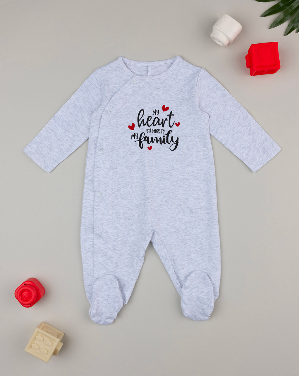 Tutina unisex grigia con scritta