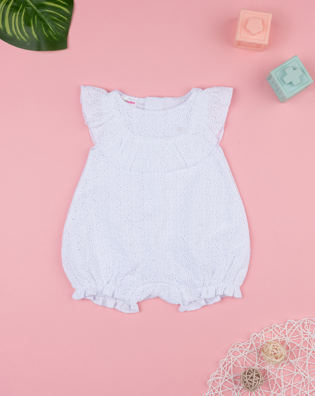 Pagliaccetto bimba sangallo bianco