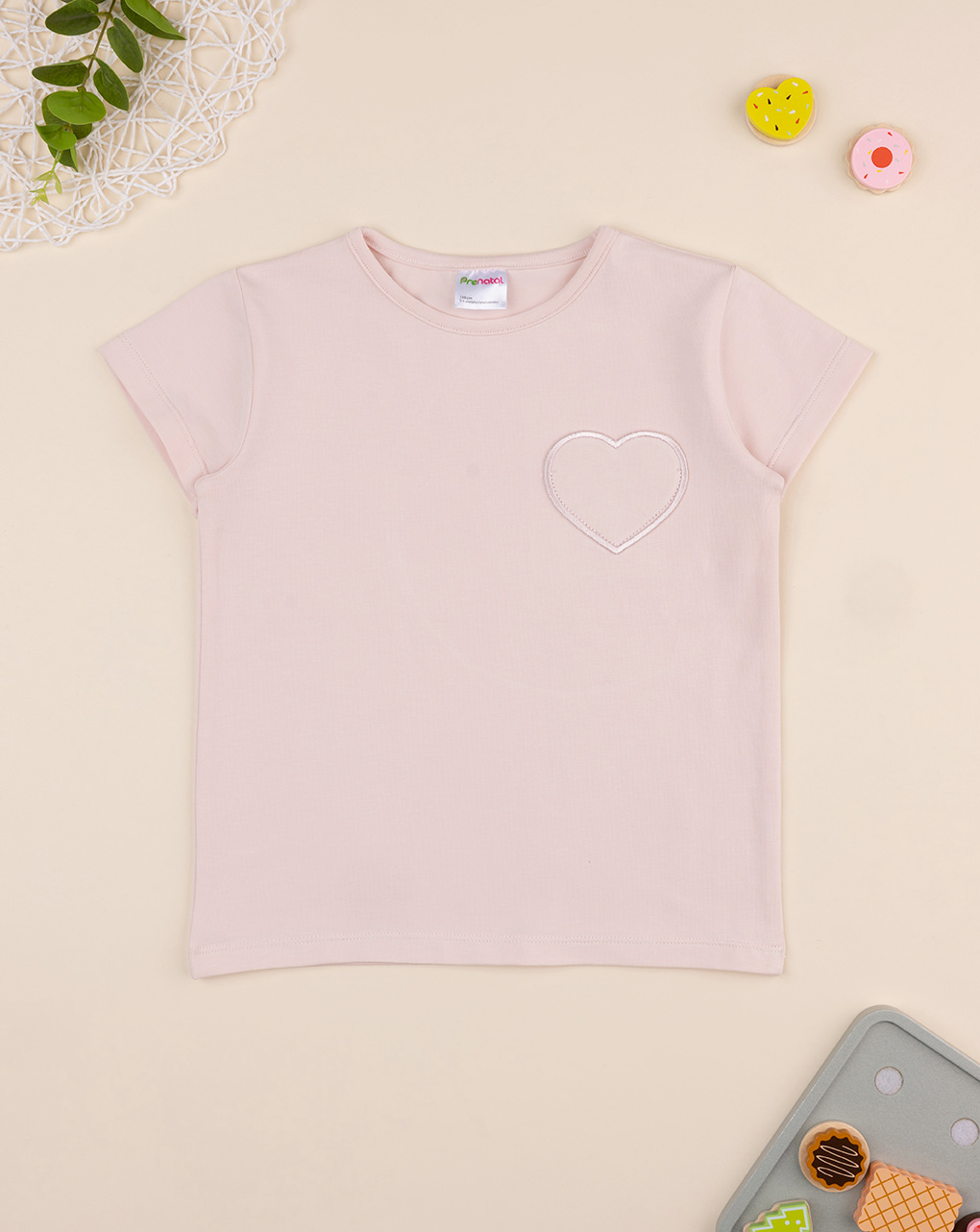 T-shirt bimba cuore rosa