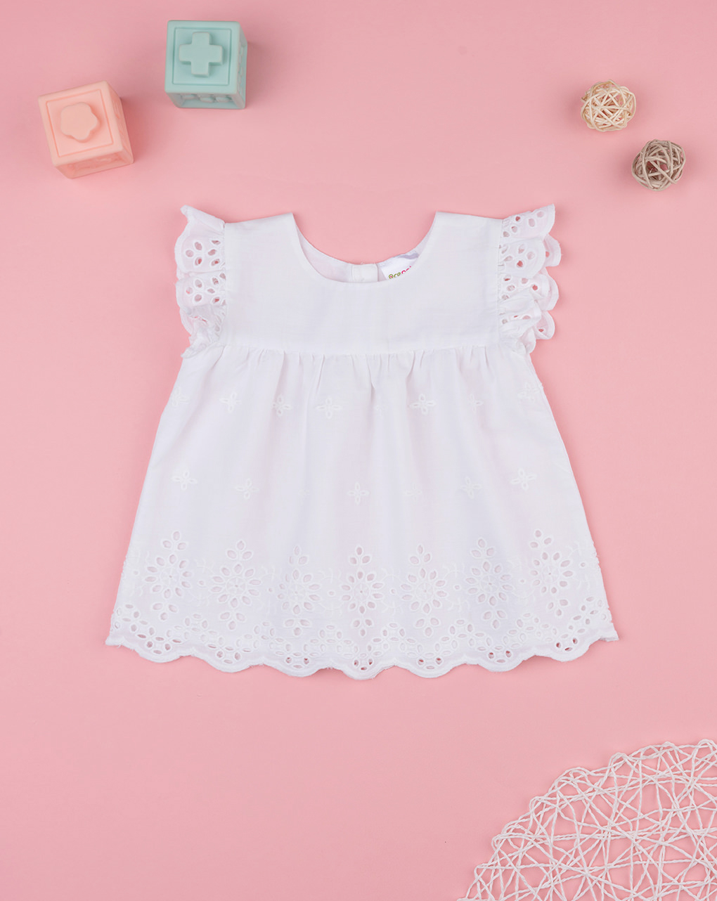 Camicia bimba sangallo bianca