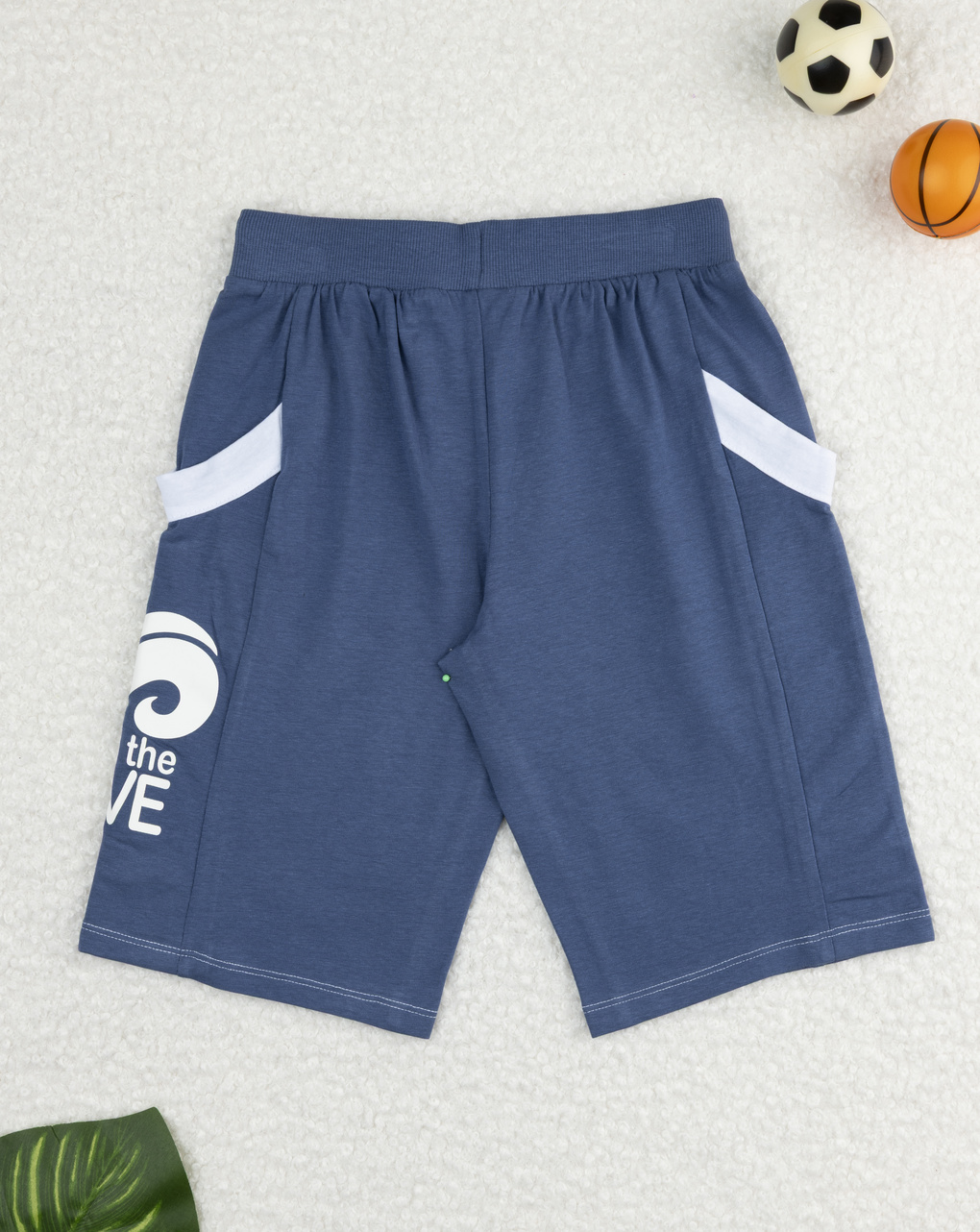 Shorts bimbo blu con stampa